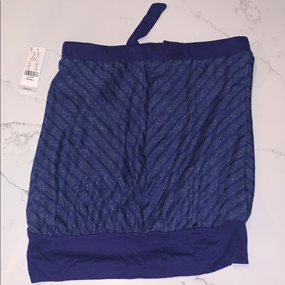 New York and Company Blue Striped Halter Top - Picture 5 of 8